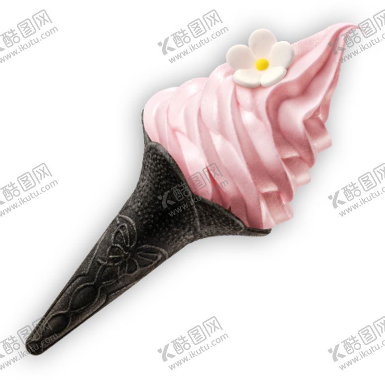 编号：31055709141023046342【酷图网】源文件下载-白桃樱花风味冰淇淋（黑色筒）