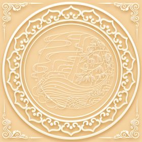 吊顶天花玉雕八边形图腾