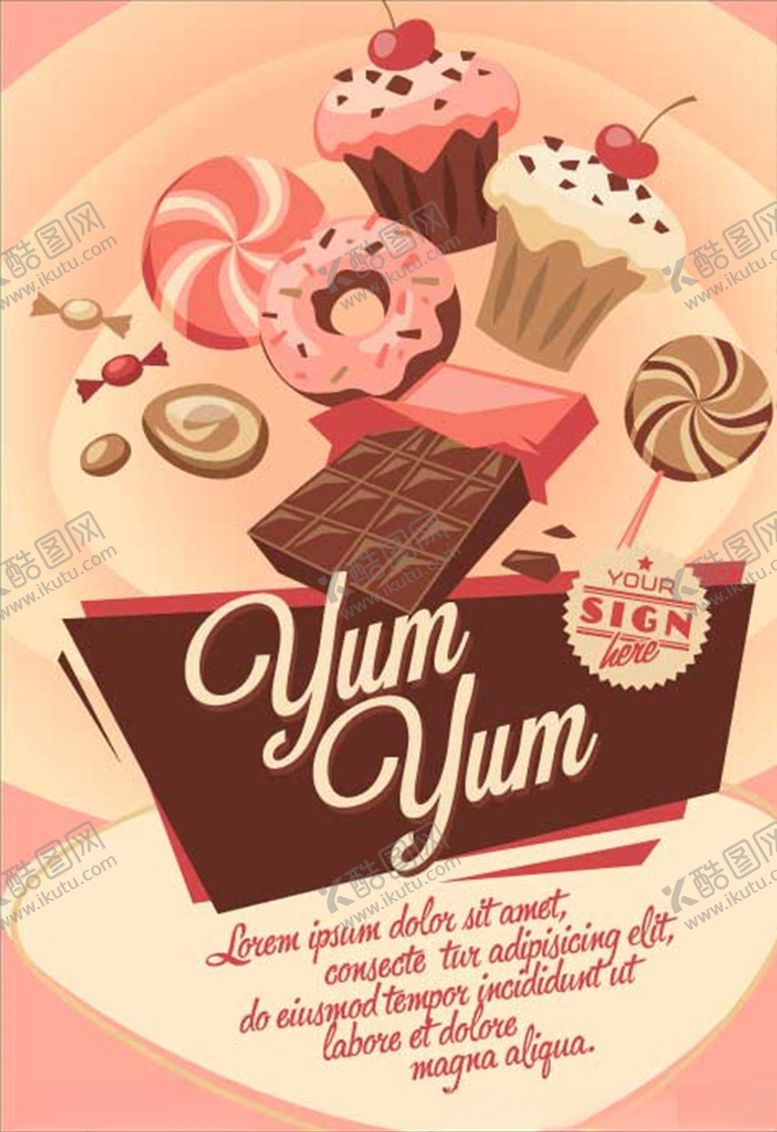 编号：83441709271614375205【酷图网】源文件下载-蛋糕卡通可爱素材海报背景广告设