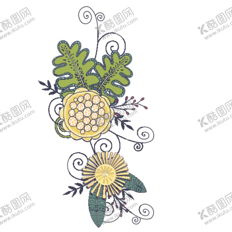 编号：69248710281817297215【酷图网】源文件下载-小清新花朵植物插画