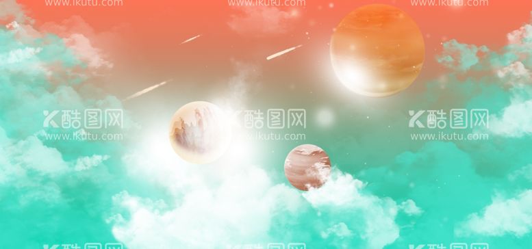 编号：85516711291611155080【酷图网】源文件下载-创意手绘天空月亮图片 