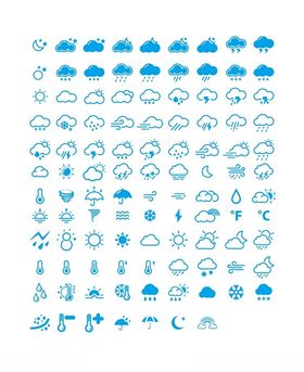 矢量手绘天气图标表情