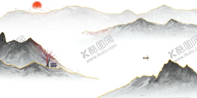 编号：15776904011046039540【酷图网】源文件下载-古风山水插画