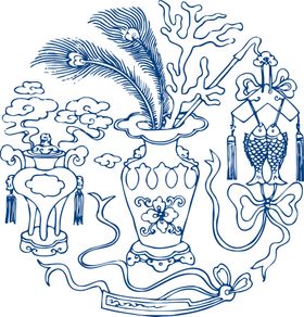 青花瓷图案陶中国传统台布