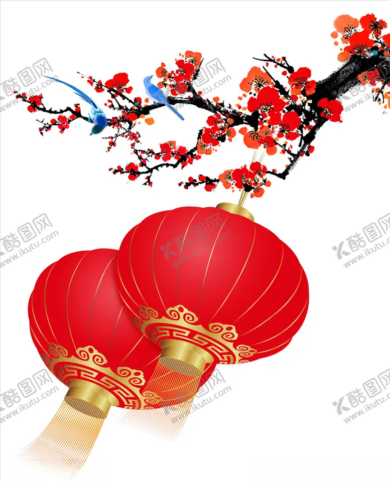 编号：52358010041045258679【酷图网】源文件下载-喜庆梅花灯笼幕墙装饰