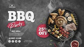 BBQ烤肉火盆烧烤广告设计