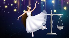 少女舞蹈天秤座星座人物背景素材