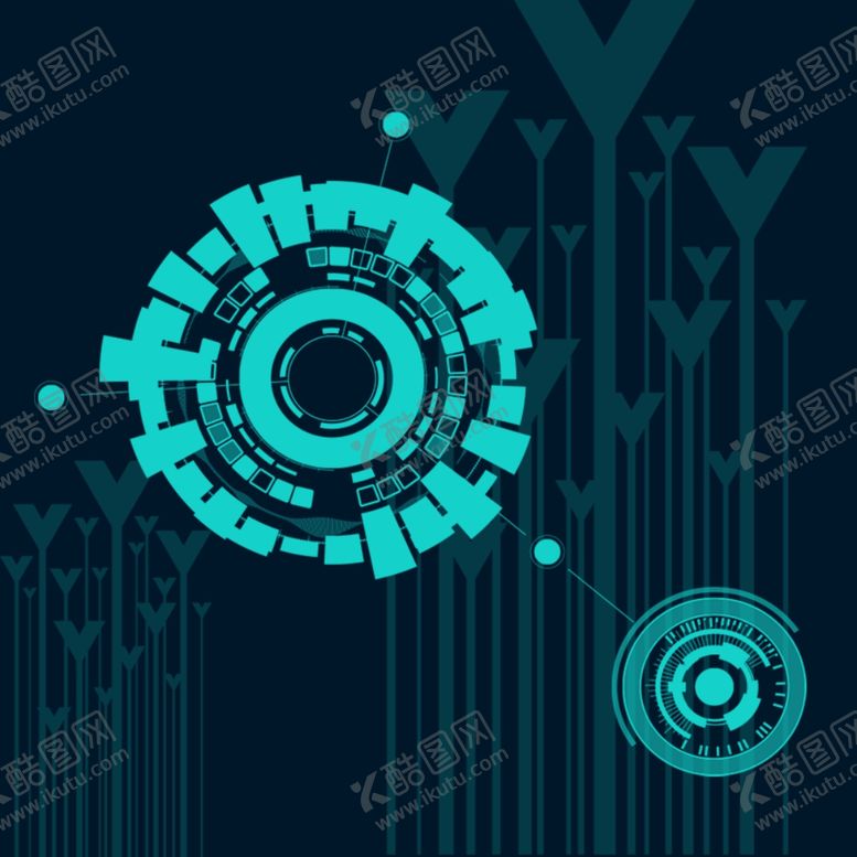 编号：45813410100756262124【酷图网】源文件下载-未来科技圆形线条背景