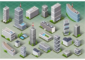 城市建筑社区插画楼房社区插画