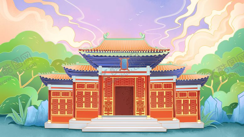 编号：95823610051751482387【酷图网】源文件下载-中国风场景 插画 气氛图 古风