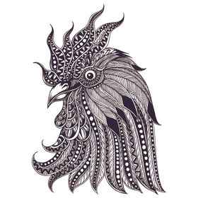 黑白线描动物