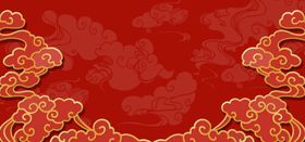 红色中国风底纹背景