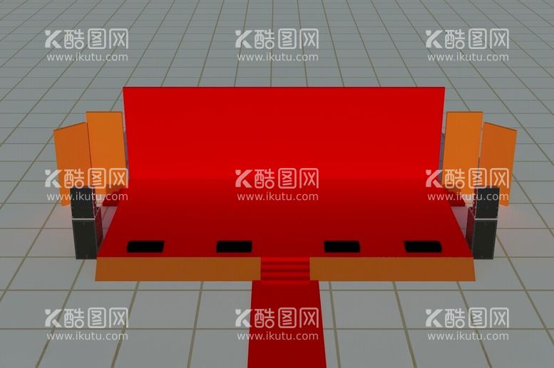 编号：62432312220625501578【酷图网】源文件下载-红色舞台3D模型