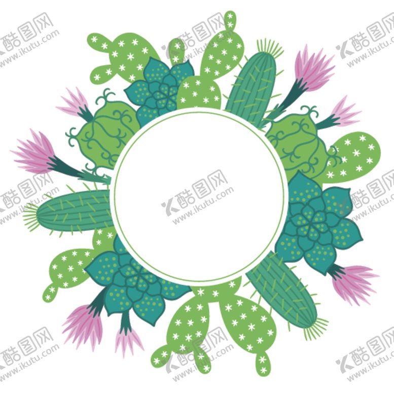 编号：27830709110127228284【酷图网】源文件下载-小清新仙人掌绘画图案