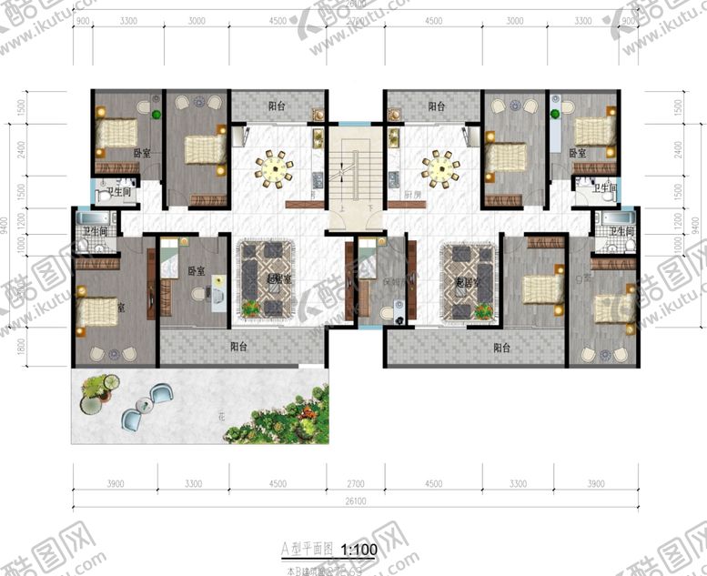 编号：46661710100249385136【酷图网】源文件下载-室内设计彩平图图片
