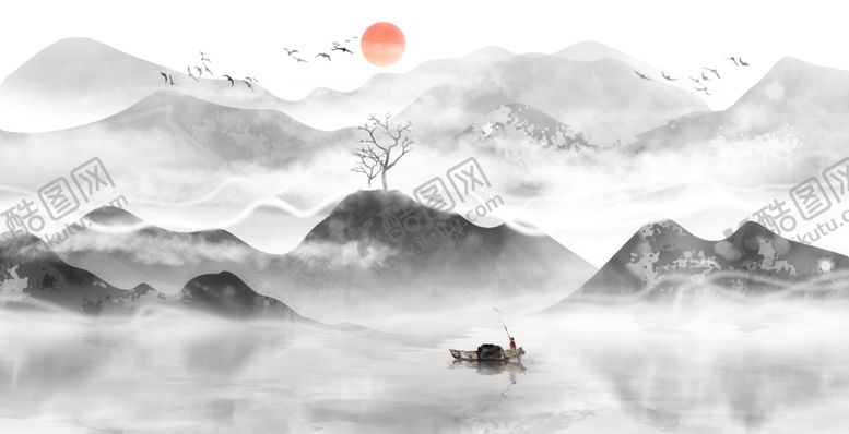 编号：99614907090336028782【酷图网】源文件下载-意境水墨山水