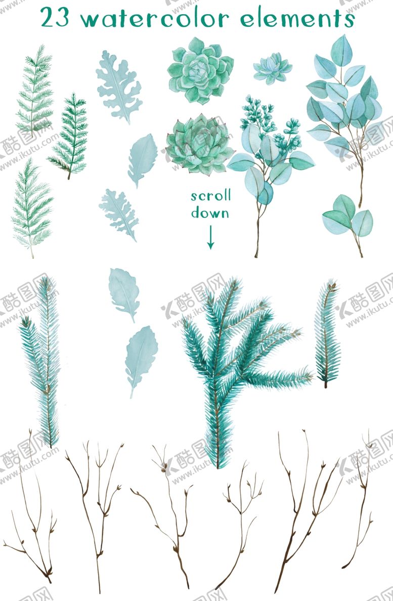 编号：39939109302145425217【酷图网】源文件下载-彩绘水彩花