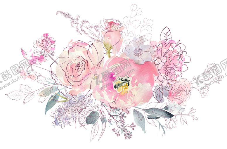 编号：39817310311840369238【酷图网】源文件下载-植物手绘水彩