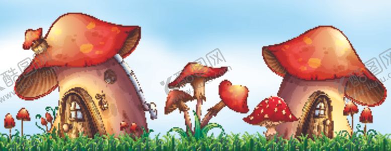 编号：83343209180046269209【酷图网】源文件下载-卡通蘑菇屋