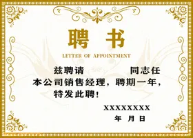聘书高档设计公司创意