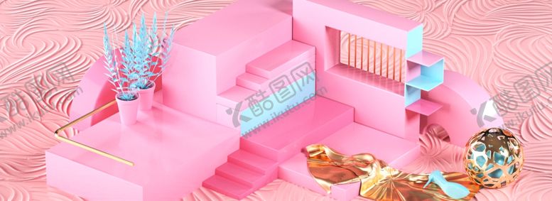 编号：39903104020815563811【酷图网】源文件下载-赛博舞台科技展台C4D场