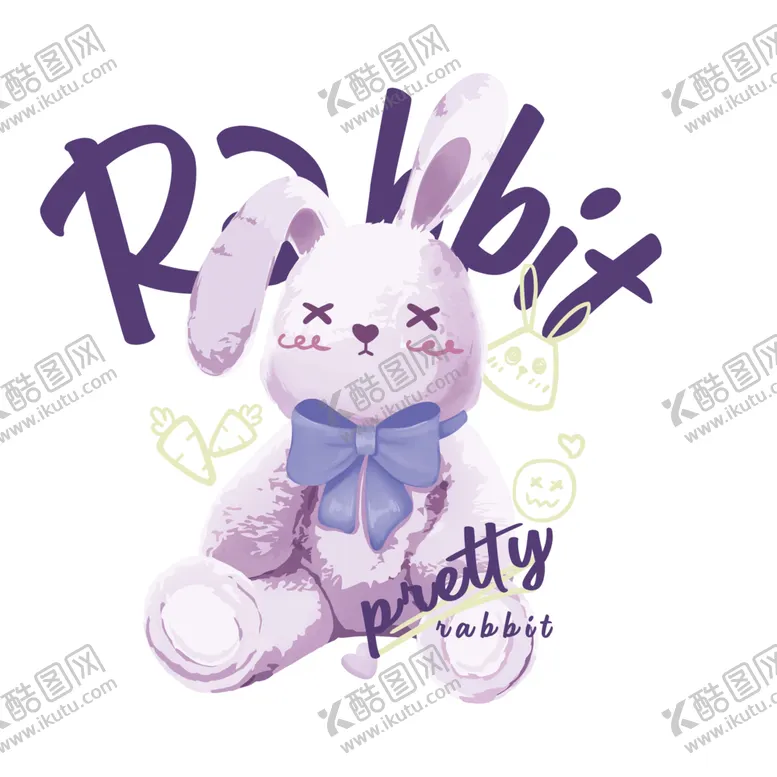 编号：95170702081217259062【酷图网】源文件下载-卡通优雅兔图案