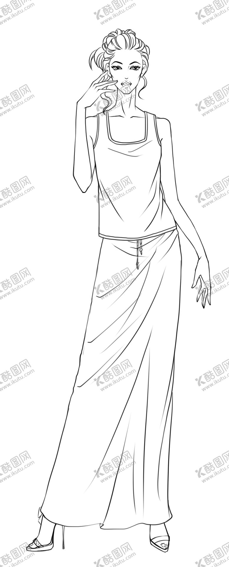 编号：40032209141948079424【酷图网】源文件下载-H形上衣女