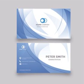 蓝白简约风商务名片设计