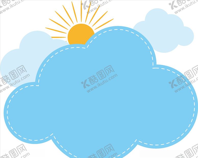 编号：83676607061605161045【酷图网】源文件下载-可爱儿童卡通风格白云多云边框矢