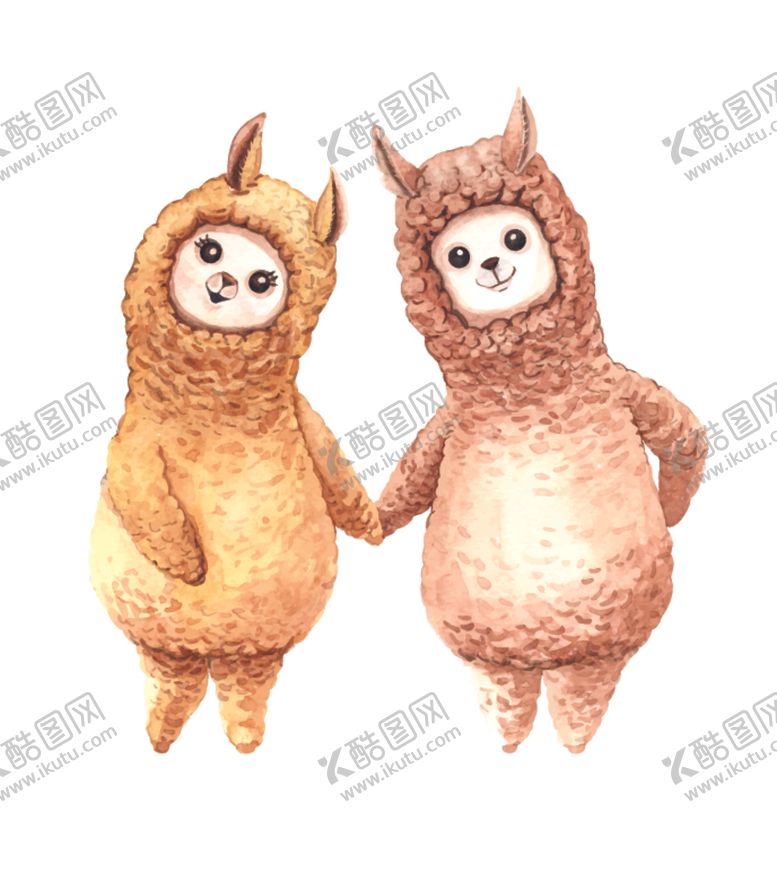 编号：22992306240023411689【酷图网】源文件下载-水彩动物