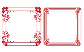 边框古典花矢量中国风