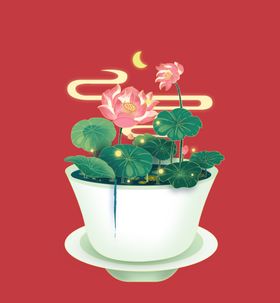 荷叶矢量插画素材