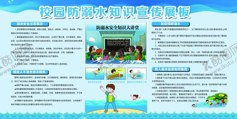 编号：88902106270157125566【酷图网】源文件下载-校园防溺水安全知识宣传展板