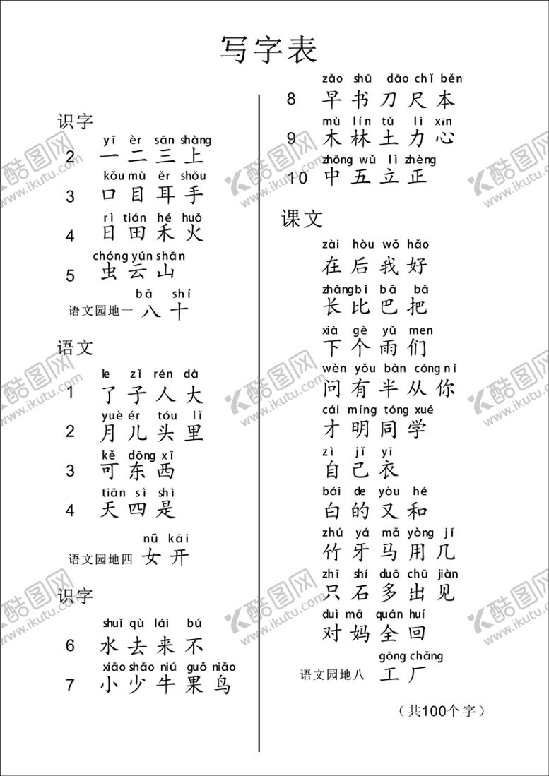 编号：39747301130902297126【酷图网】源文件下载-幼儿园识字