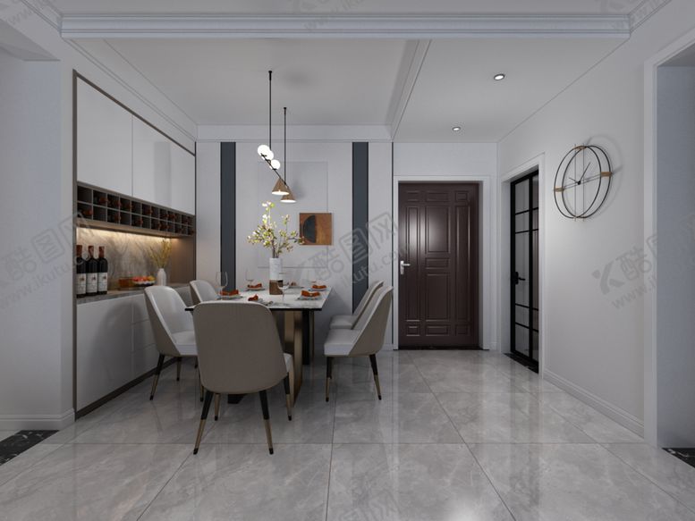 编号：36778110061552406081【酷图网】源文件下载-现代风格餐厅效果图