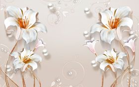 立体浮雕珠宝花背景墙