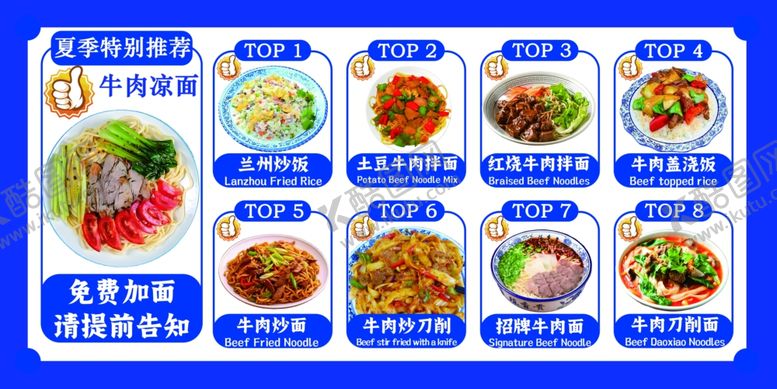 编号：76414206181538316344【酷图网】源文件下载-兰州拉面菜单