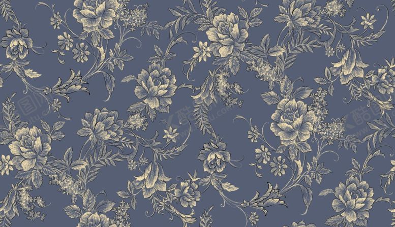 编号：91632910010655351713【酷图网】源文件下载-高清手绘玫瑰墙纸印花