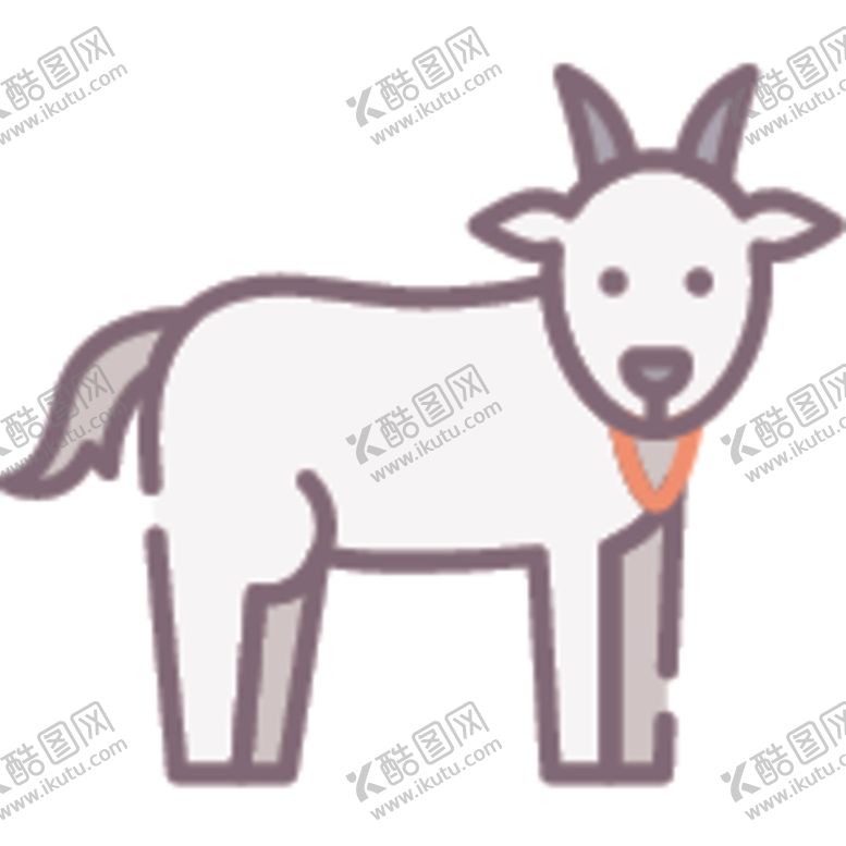 简笔动物矢量插画野生彩色卡通可爱