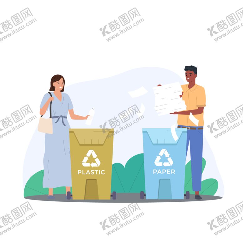 编号：71932412131650015849【酷图网】源文件下载-丢垃圾插画