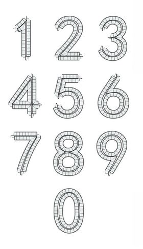 阿拉伯数字艺术字文字矢量