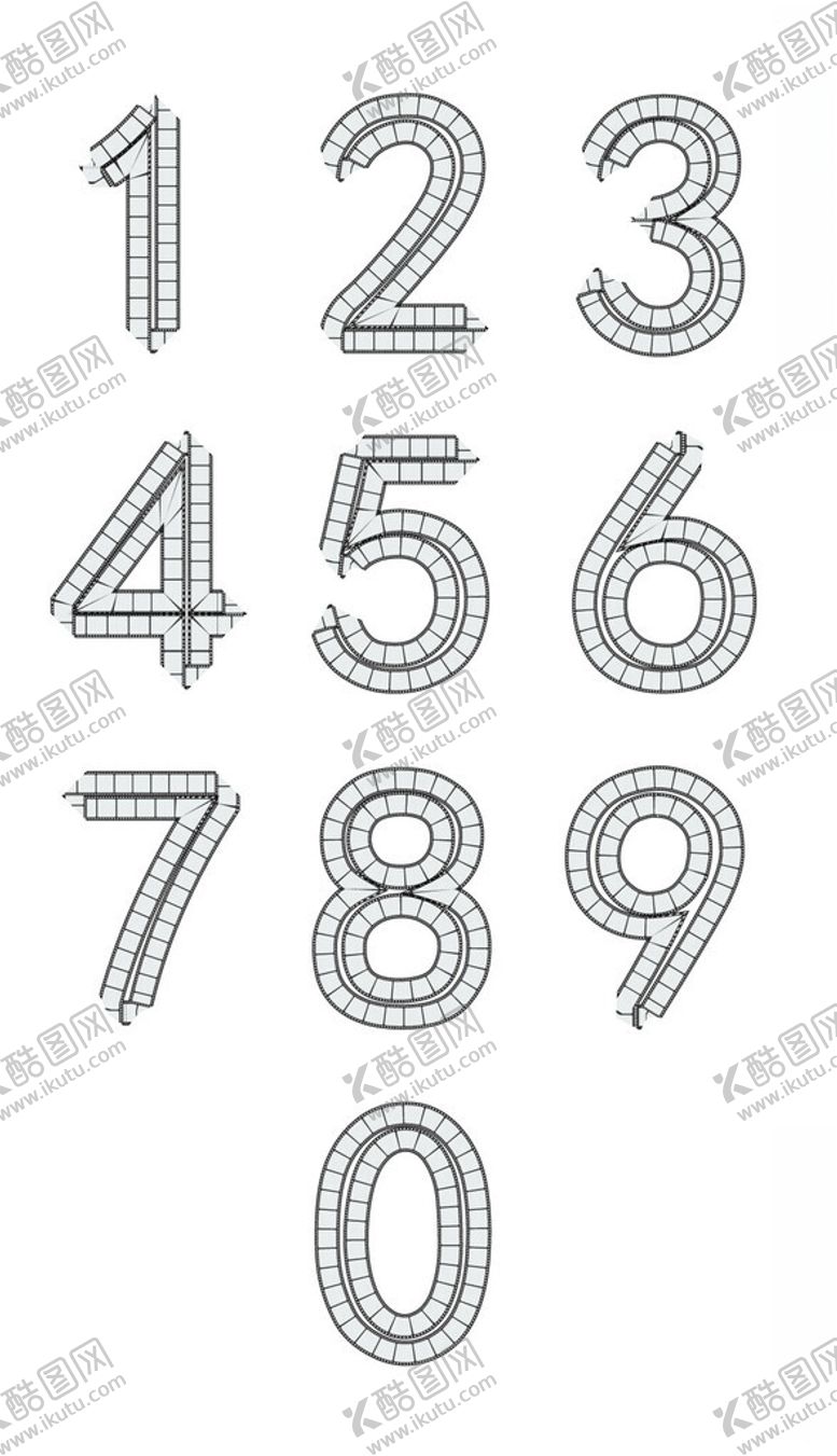 编号：99265201181100237467【酷图网】源文件下载-阿拉伯数字艺术字文字矢量