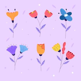 各种花朵手绘卉插图鲜美丽