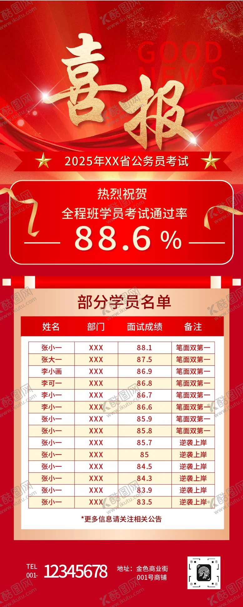 编号：20379604221924001216【酷图网】源文件下载-红色大气荣誉喜报长图