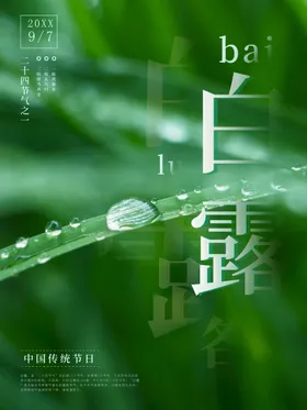 白露珠图片节气寒