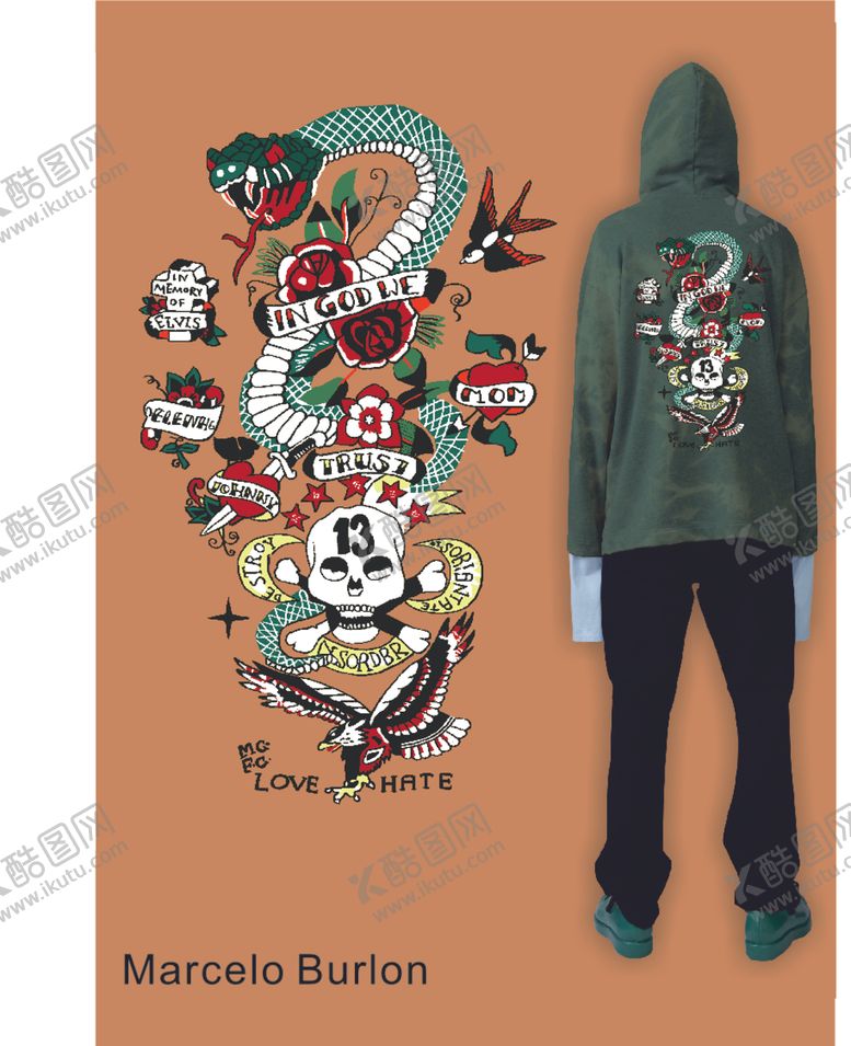 编号：93908810061157396747【酷图网】源文件下载-服装图案整理国际品牌