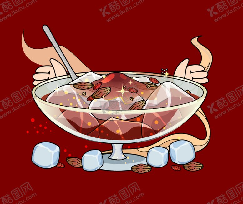 编号：90300412101952253635【酷图网】源文件下载-手绘矢量图卡通美食红糖冰粉