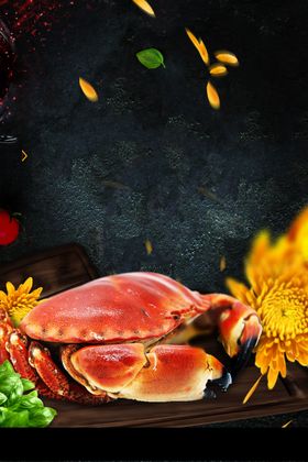 大闸蟹海报美食展板螃
