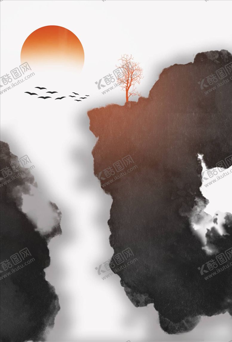编号：21235104192322074665【酷图网】源文件下载-水墨装饰画