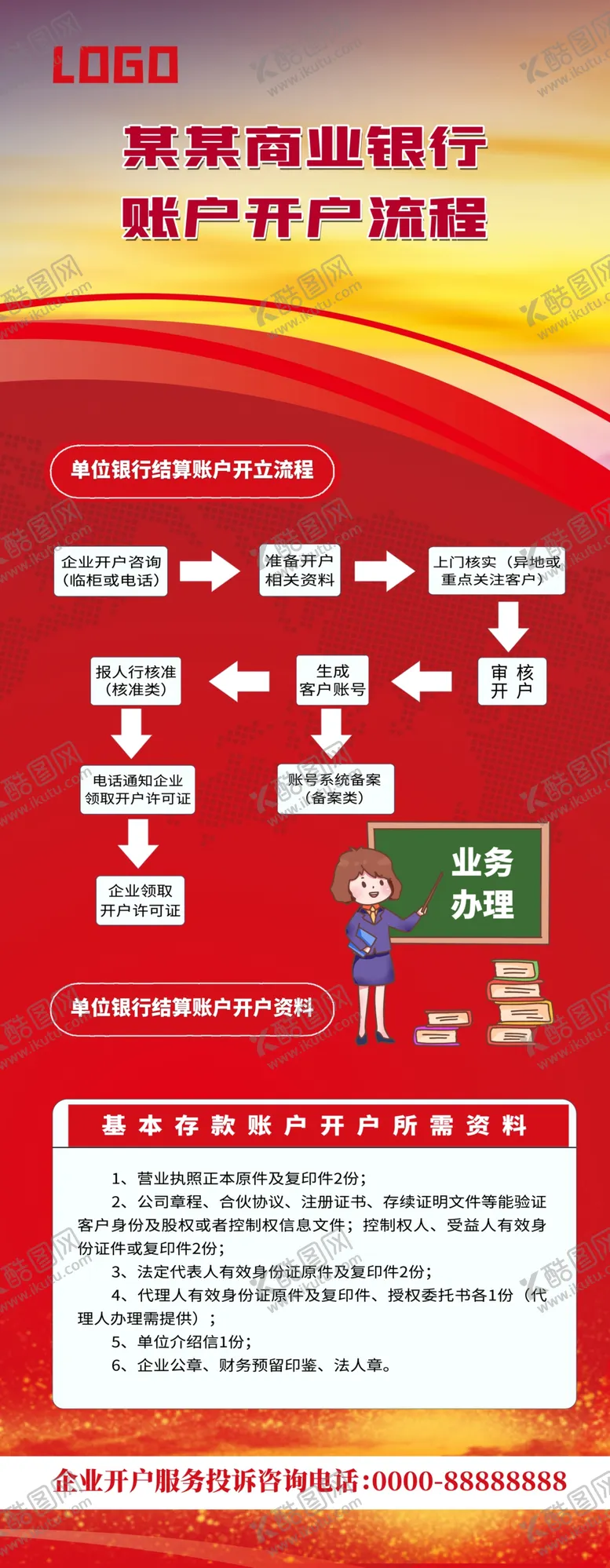 编号：30555504061805094828【酷图网】源文件下载-银行开户流程